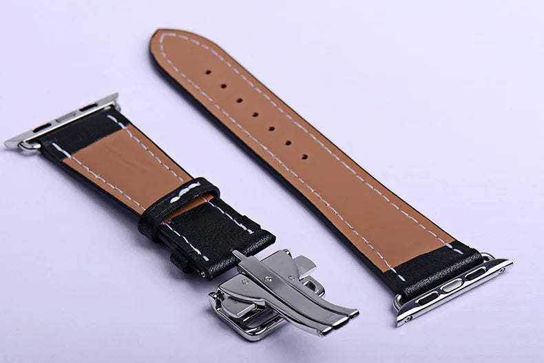 Genuine Leather band For Apple Watch Series 11 10 9 8 SE 3 band 46mm 44mm 41mm 45mm 42mm 38mm band Apple Watch Ultra 3 2 1 49mm
