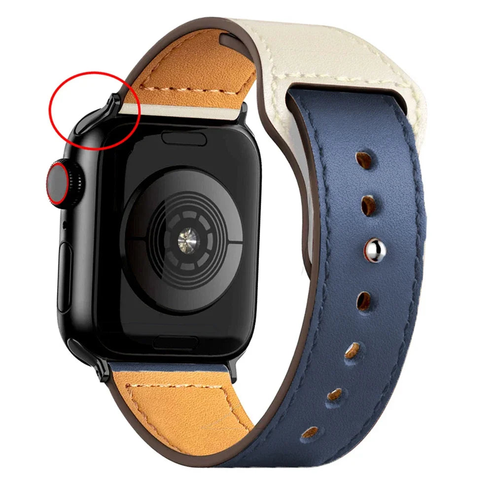 Leather band For Apple Watch Ultra 2 49mm 44mm 40mm 41mm 45mm 38mm 42mm wrist band for Apple Watch Series 9 8 7 3 4 5 6 se