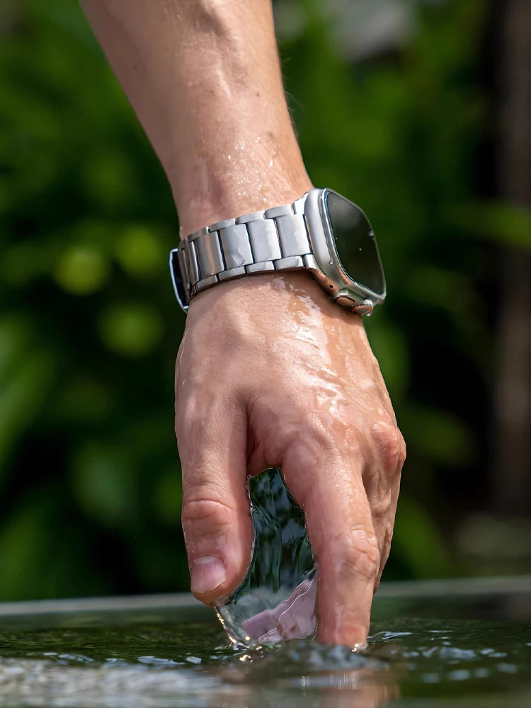 Luxury Titanium Alloy band For Apple Watch Ultra 2 10 9 8 7 6 5 metal band For Apple Watch 38mm 40mm 41mm 42mm 45mm 46mm 49mm