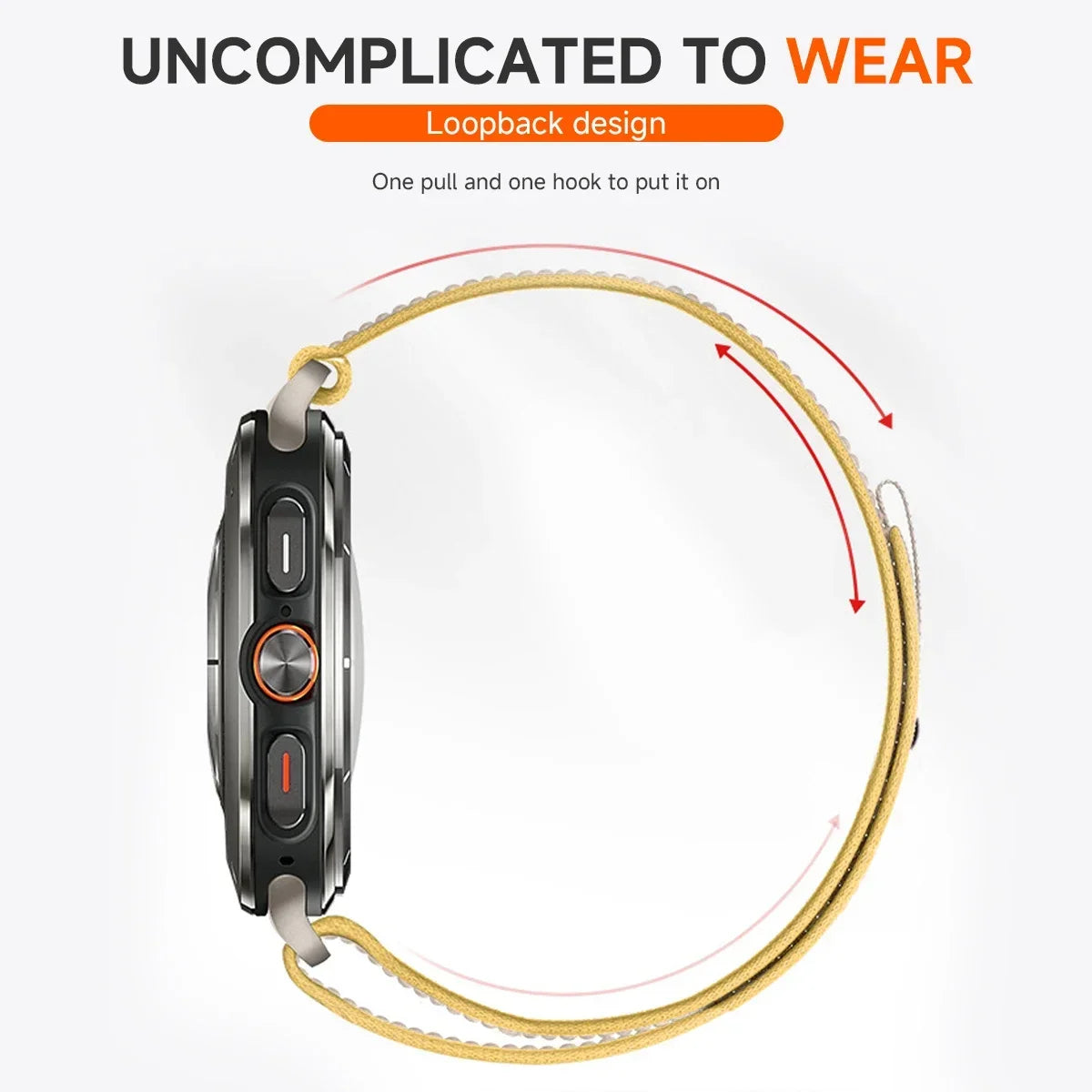 Trail Loop Strap for Samsung Galaxy Watch 7 Ultra 47mm No Gaps Band Nylon Bracelet Wristband for Samsung Watch Ultra 47mm Belt