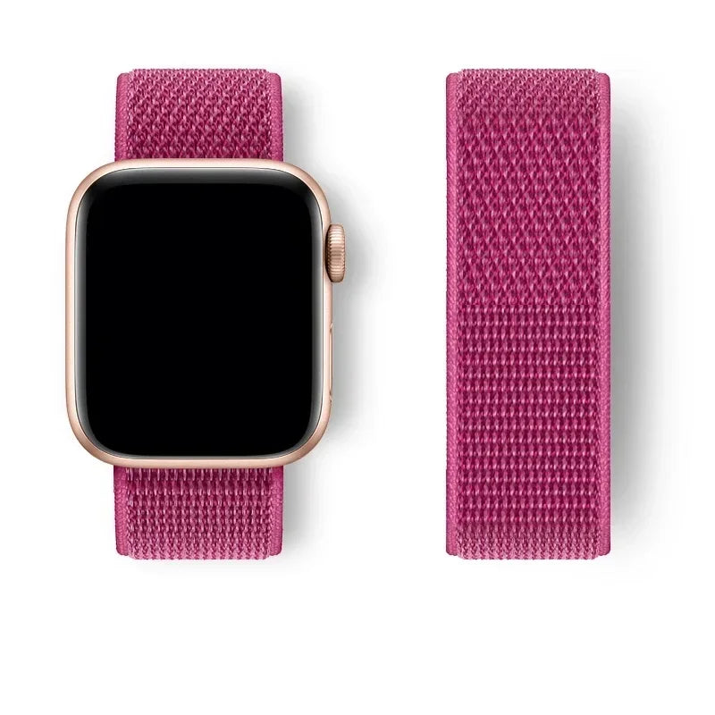 Nylon Loop for Apple Watch band 44mm 40mm 45mm 41mm 38mm 42mm 46mm band Apple Watch Series Ultra 2 49mm 10 9 8 7 6 SE 5 4 band