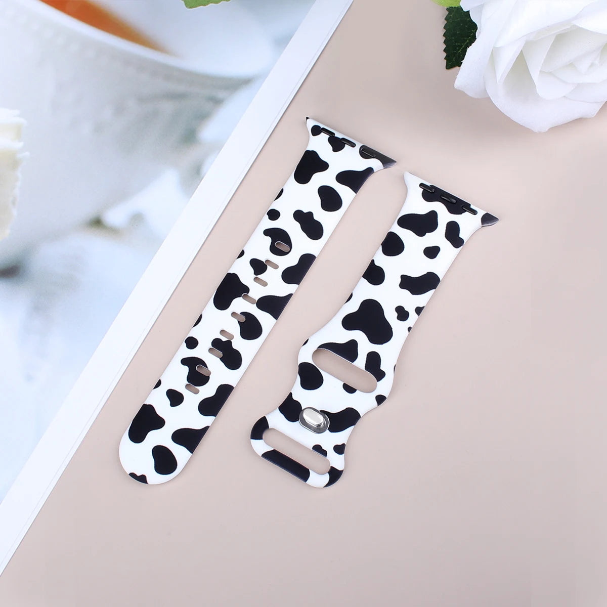 For Apple Watch 38mm 40mm 41mm 44mm 45mm Series 10 42mm 46mm 49mm Animal print silicone watchband for Apple Watch Series 10 9 8 7 6 5 4 3 2
