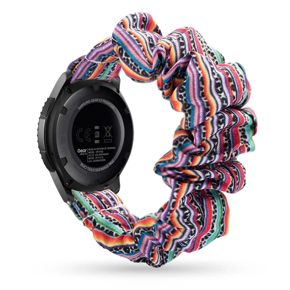 Scrunchie Strap For Samsung Galaxy watch 4/active 2/3/46mm/42mm/Gear S3 20mm/22mm bracelet Amazfit Bip Huawei watch GT/2/3 strap