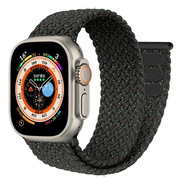 Braided Solo Loop For Apple Watch band 44mm 40mm 45mm 41mm 42mm Ultra 2 49mm correa band Apple Watch Series 9 7 3 5 SE 6 8 band