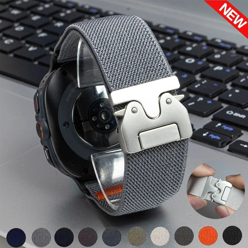 Samsung Galaxy Watch Ultra Strap 47mm Accessories Nylon Braided sport Bracelet Correa Galaxy Watch 7 Ultra Parachute Strap