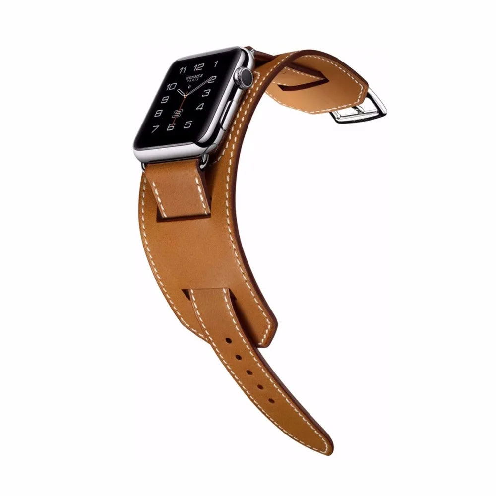 Cuff band for Apple Watch band 44mm 45mm 40mm 49mm 41mm 42mm 38mm Leather watch band Apple Watch Series 9 8 7 5 SE 6 Ultra 2 band
