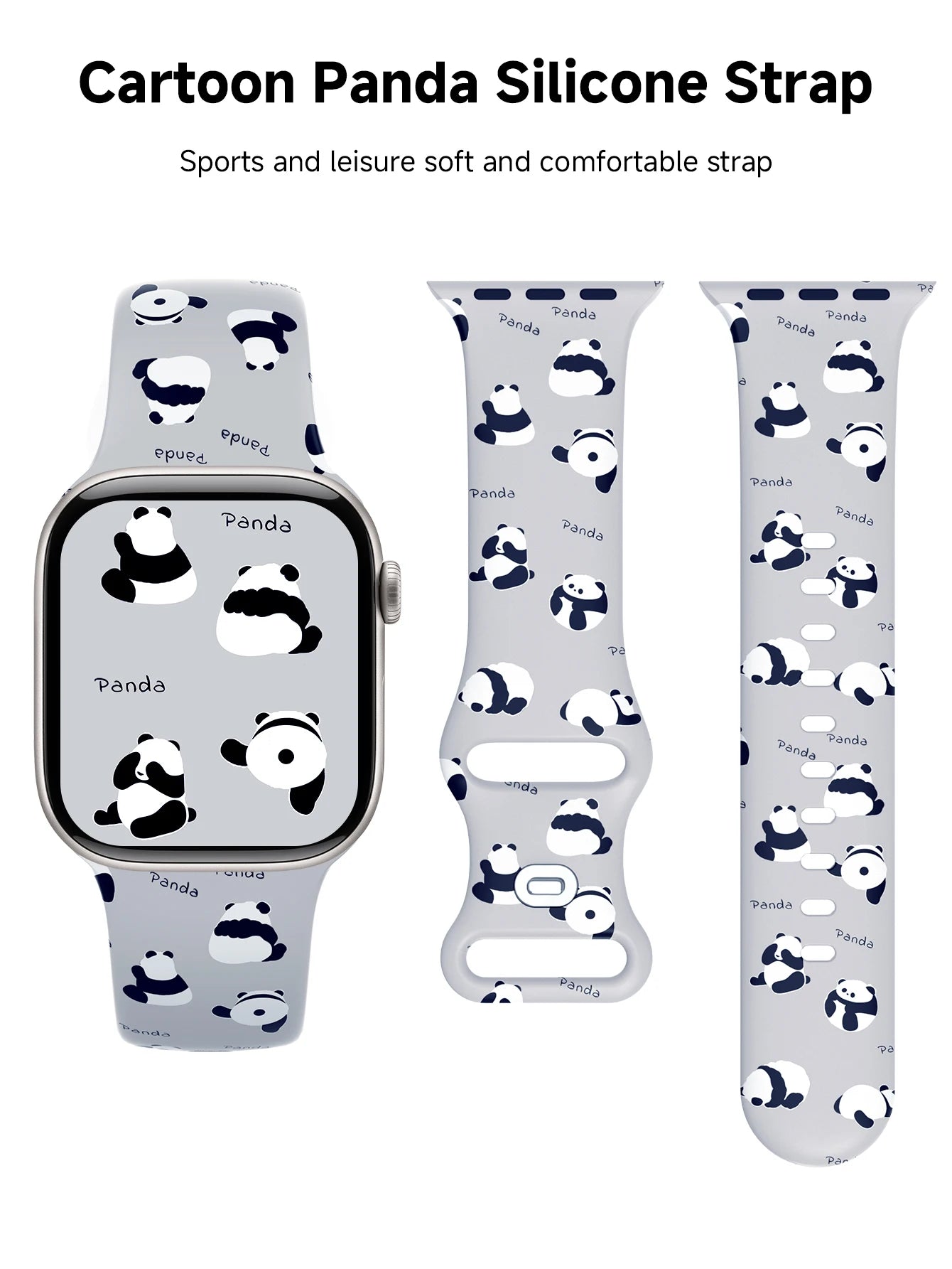 For Apple Watch 38mm 40mm 41mm 44mm 45mm Series 10 42mm 46mm 49mm Animal print silicone watchband for Apple Watch Series 10 9 8 7 6 5 4 3 2