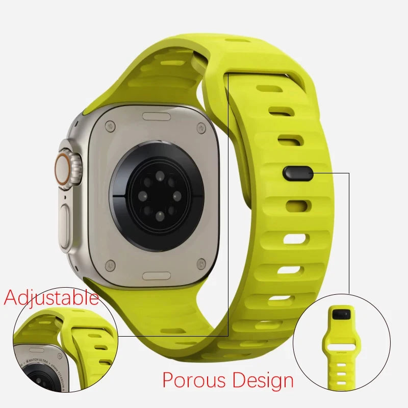 Soft Silicone Sport band For Apple Watch Ultra 8 SE 7 Series 44mm 40mm 49mm 45mm Rubber watch band For Apple Watch 6 5 4 3 42mm 38mm