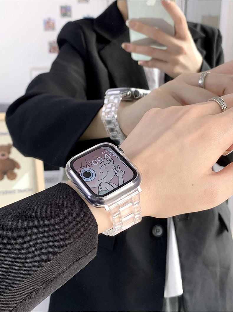 Transparent Link Bracelet For Samsung Galaxy Fit 3 Glacier Strap For Samsung Fit 3 Smart Watch Correa Accessories