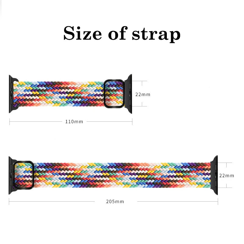 Braided Solo Loop band For Apple Watch Ultra 2 band 49mm 44mm 40mm 45mm 41mm 42mm 38mm band Apple Watch Series 9 8 7 6 SE 3