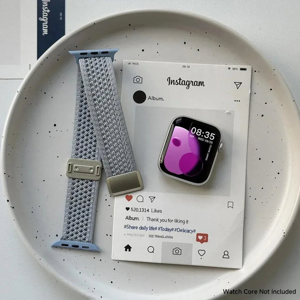 Cartoon Braid Nylon Magnetic Buckle band For Apple Watch Series 10 40mm 41mm 42mm 44mm 45mm 46mm For Apple Watch 10 9 8 6 5 4