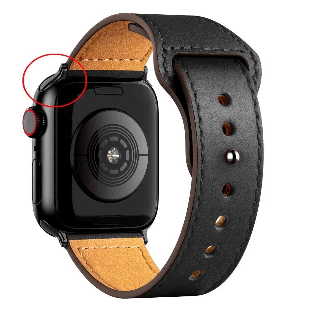 Leather band For Apple Watch Ultra 2 49mm 44mm 40mm 41mm 45mm 38mm 42mm wrist band for Apple Watch Series 9 8 7 3 4 5 6 se