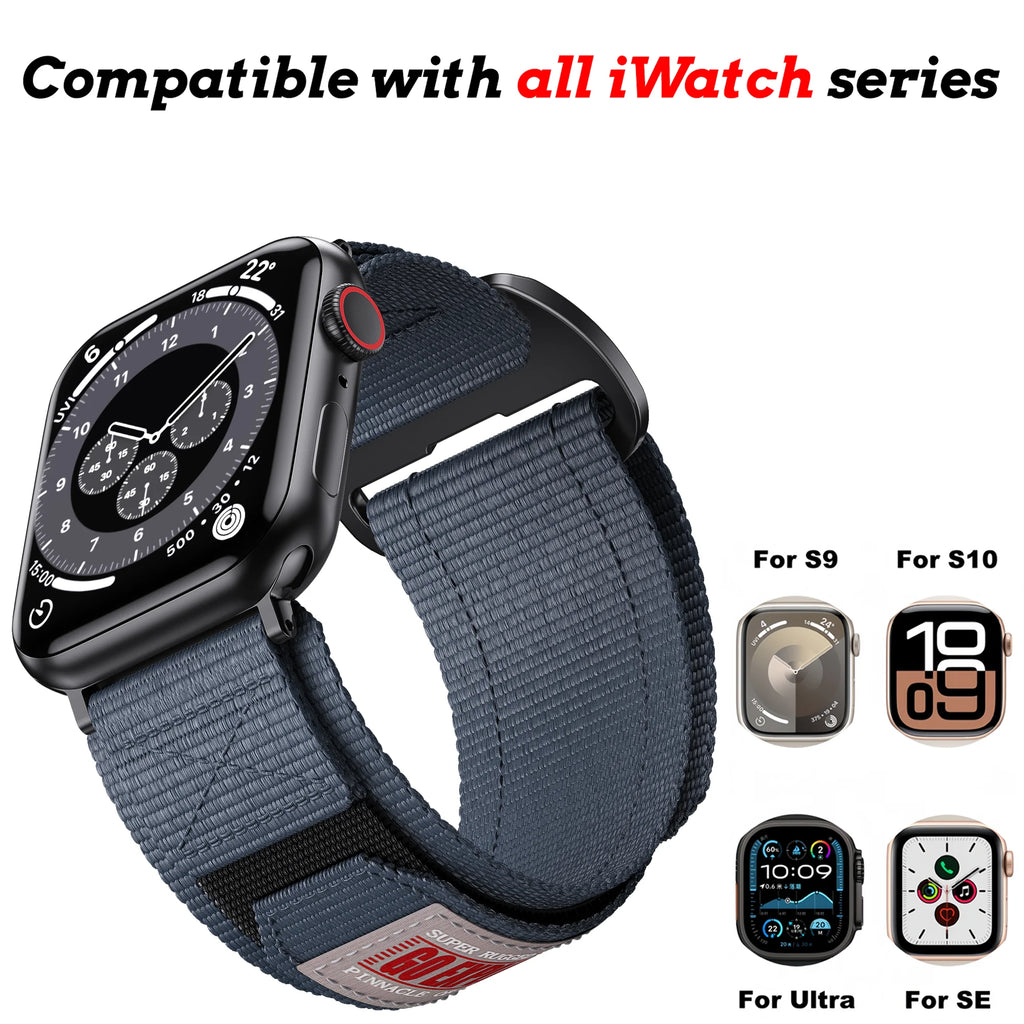 Nylon band Gear Series for Apple Watch band 42mm 44mm 45mm 46mm 49mm Apple Watch7 8 9 SE 10 Watch band Replacement band Watch 10