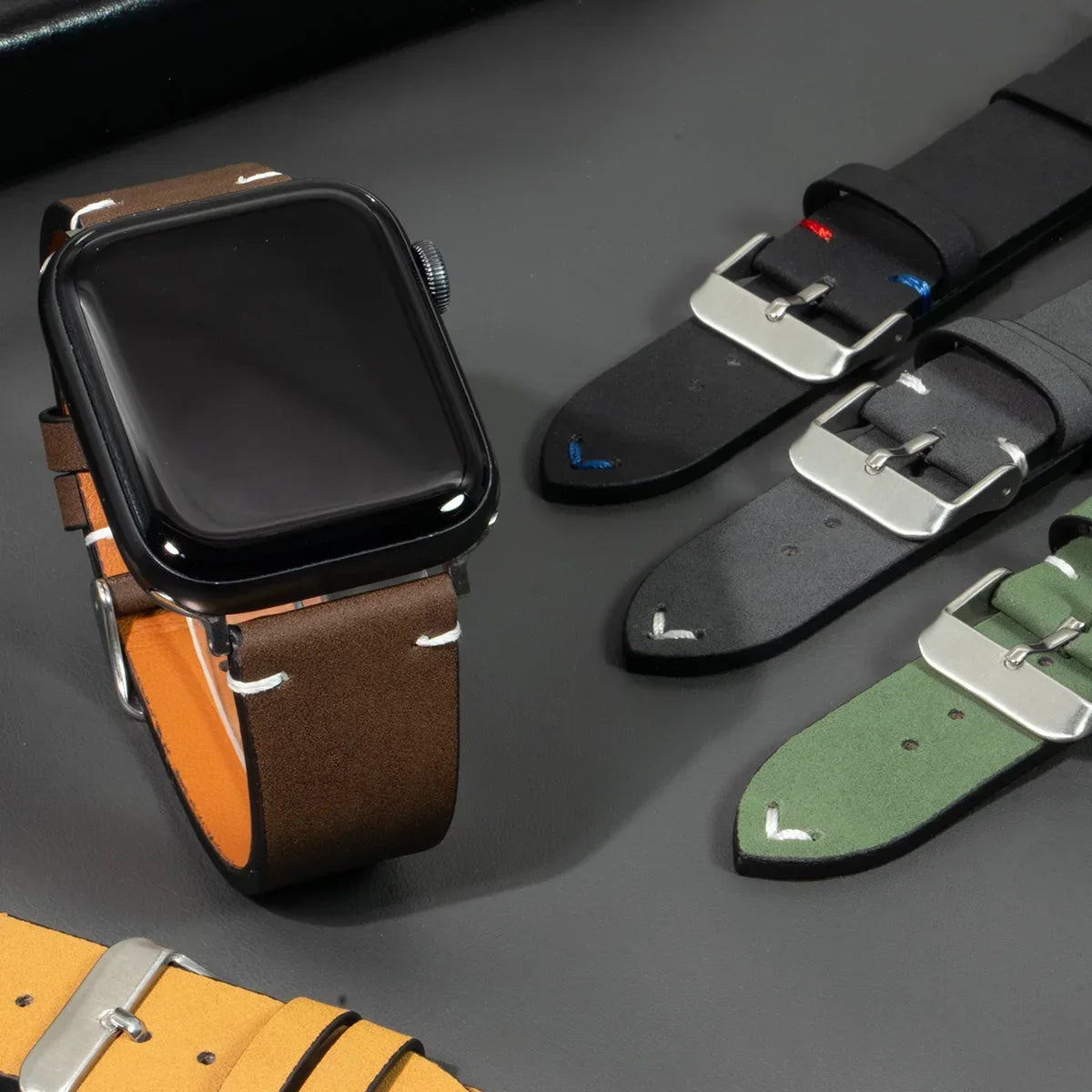 Leather band for Apple Watch band Ultra 2 49mm 46mm 42mm 45mm 44mm 42mm 40mm 41mm watch band for Apple Watch Series 10 9 8 7 6 SE 5 4