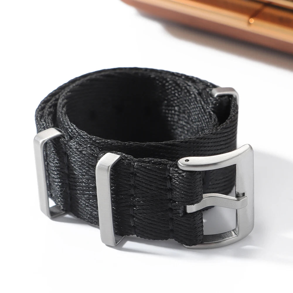 20 22mm Nylon Watch Strap for Seiko for Huawei for Samsung Universal Watch Band Pin Buckle Military Bracelet Ribbed Fabric Strap