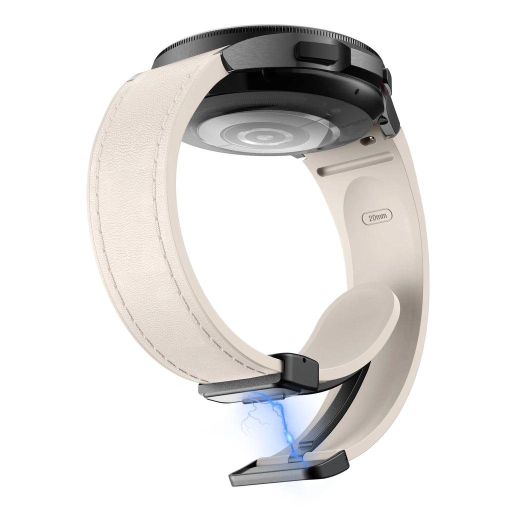 Genuine Leather+silicone Strap for Samsung Galaxy Watch 6 5 7 44mm 40mm 20 Bracelet Galaxy Watch 6 4 Classic 47mm 46mm 43mm 42mm