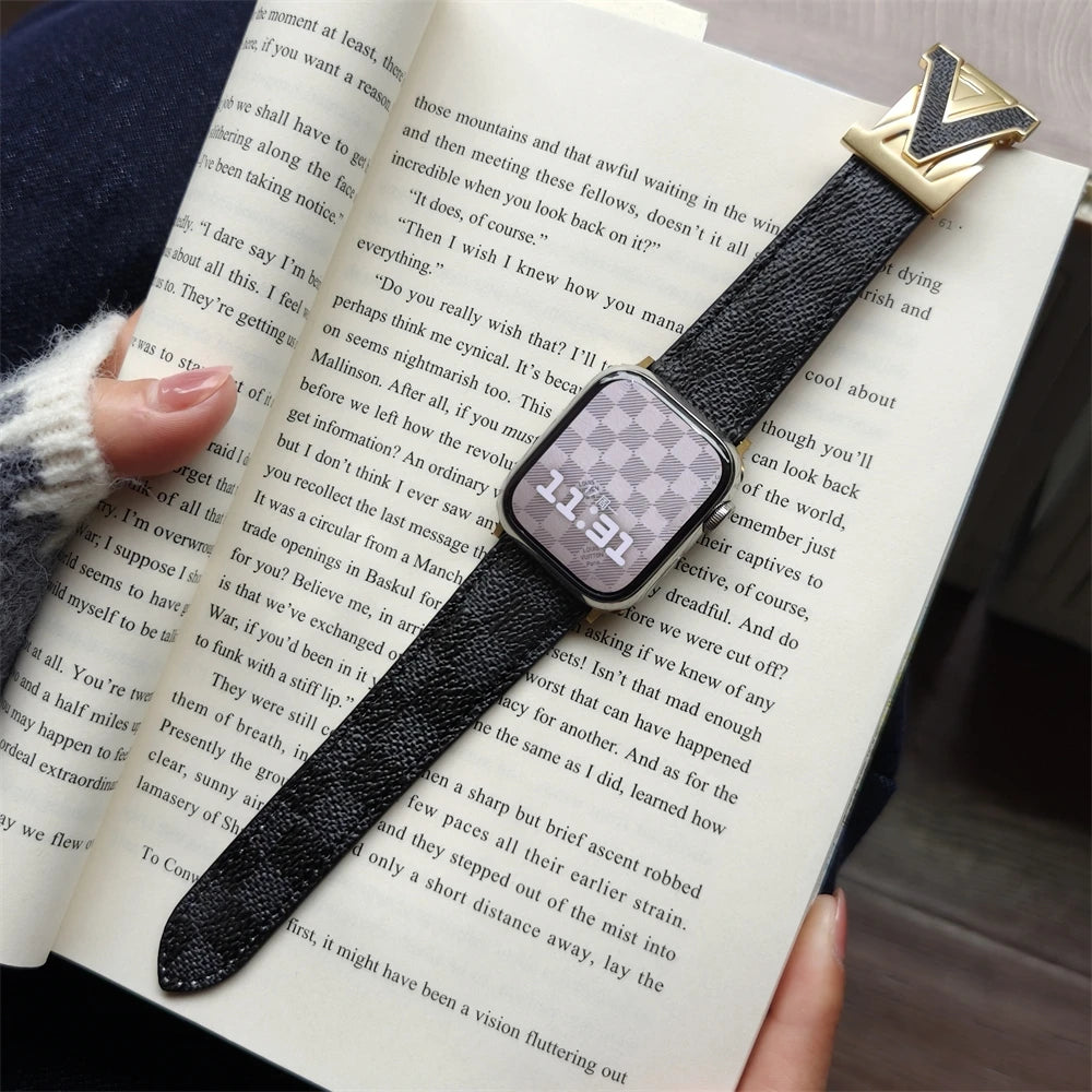 Luxury Fashion band for Apple Watch band 46mm Ultra 49mm 45mm 44mm 42mm 41mm 40mm 38mm metal Buckle band Apple Watch Series 11 10 9 8 7 6 ba