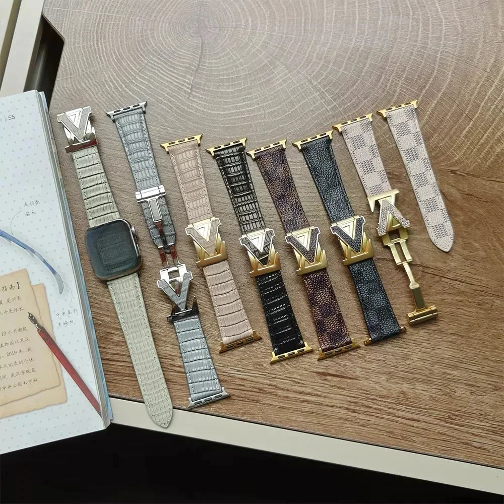 Luxury Fashion band for Apple Watch band 46mm Ultra 49mm 45mm 44mm 42mm 41mm 40mm 38mm metal Buckle band Apple Watch Series 11 10 9 8 7 6 ba