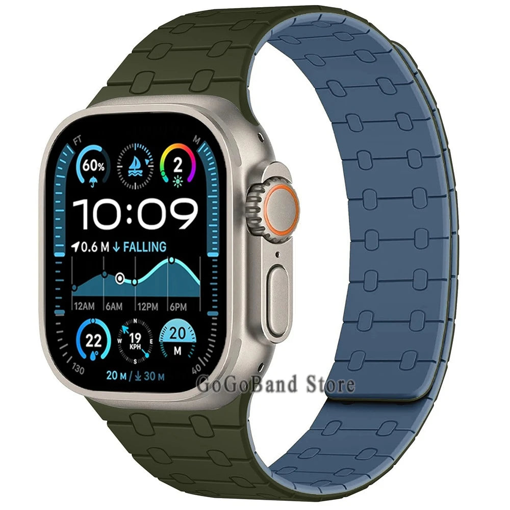 Magnetic Silicone band for Apple Watch Ultra 3 2 49mm 46mm 42mm 45mm 44mm sport band Apple Watch Series 11 10 9 8 7 6 SE 5 band