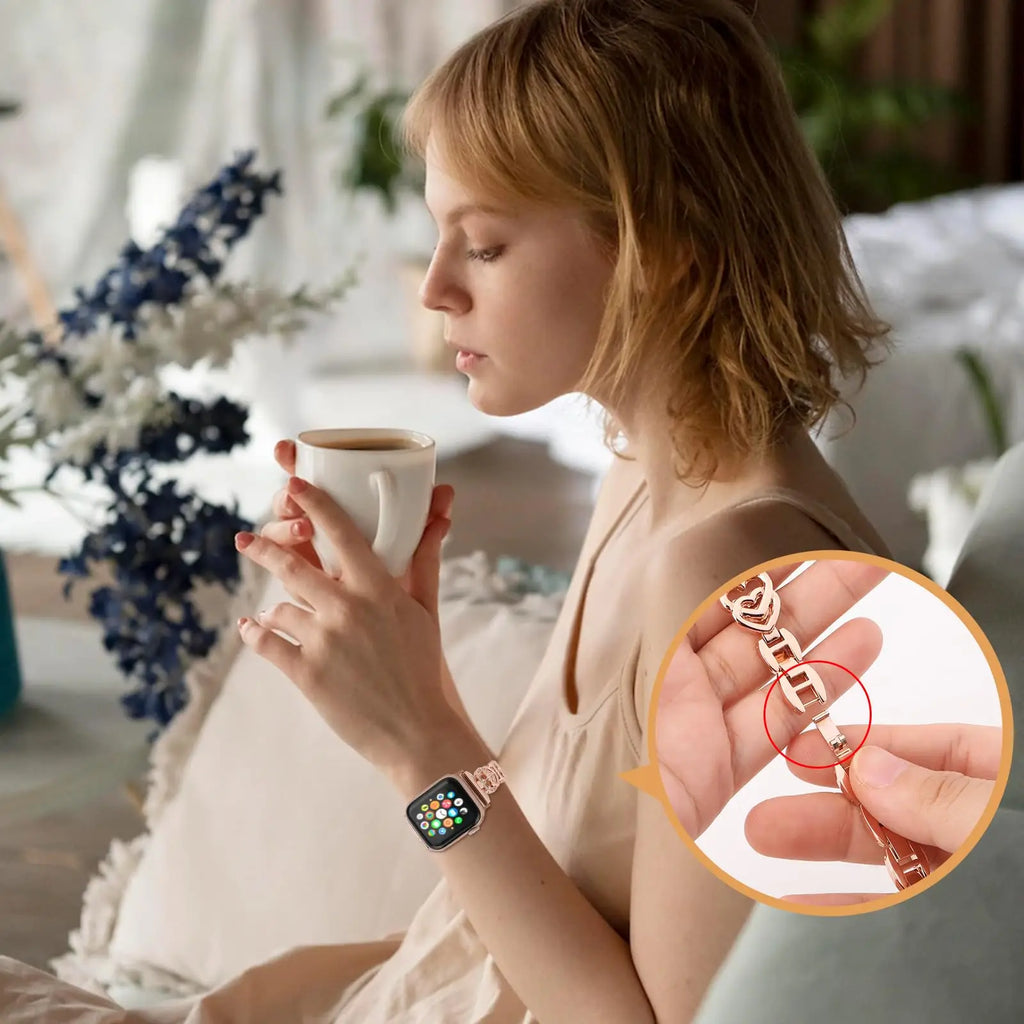 Diamond Heart band for Apple Watch band 40mm 44mm 38mm 44mm 45mm 49mm 42mm metal band Apple Watch Series SE 7 6 3 5 Ultra 2 8 9