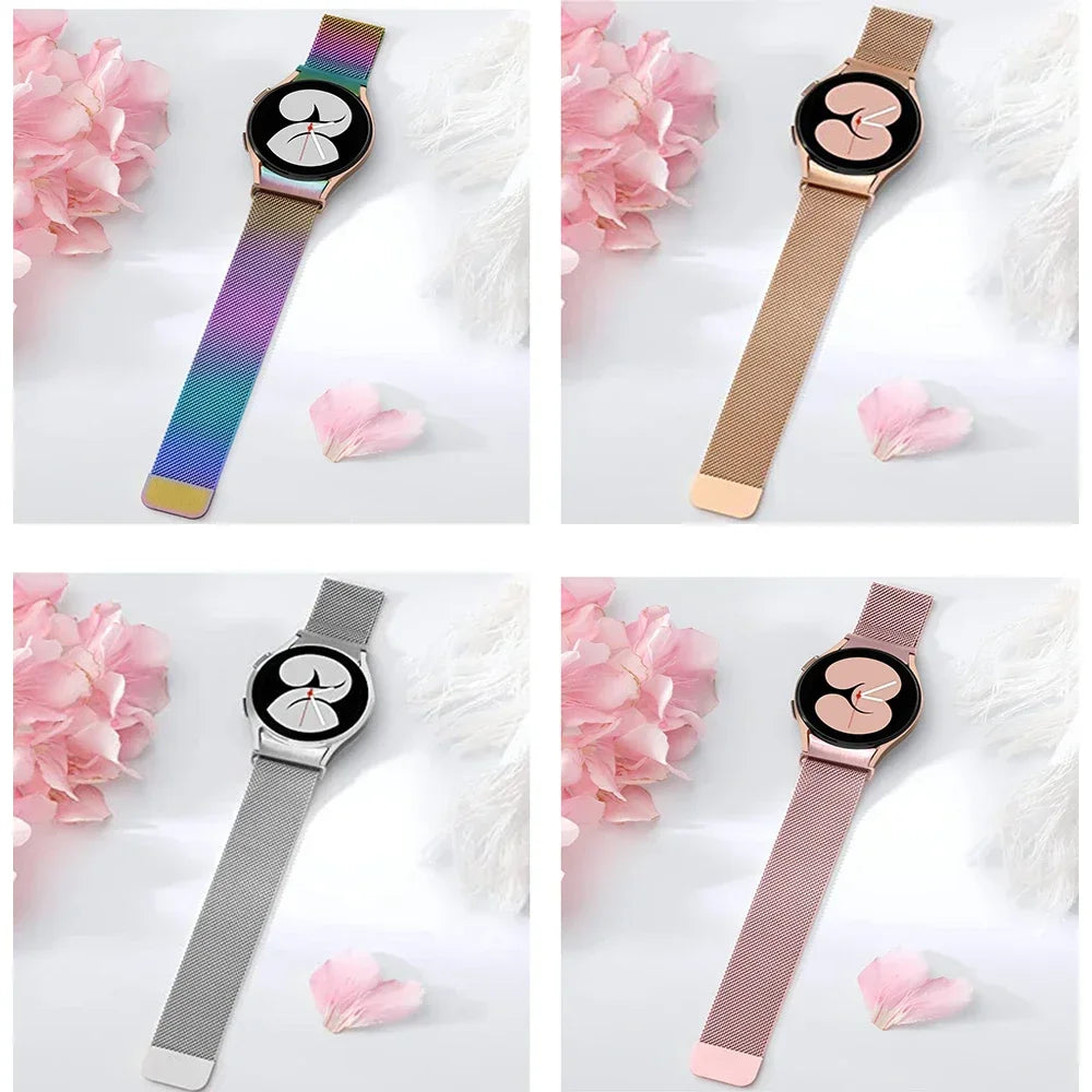 No Gaps Band For Samsung Galaxy Watch 7/FE/6/4/5/5 pro 44mm 40mm 20mm Milanese Loop Bracelet Galaxy 4-6 classic 43mm 47mm Band