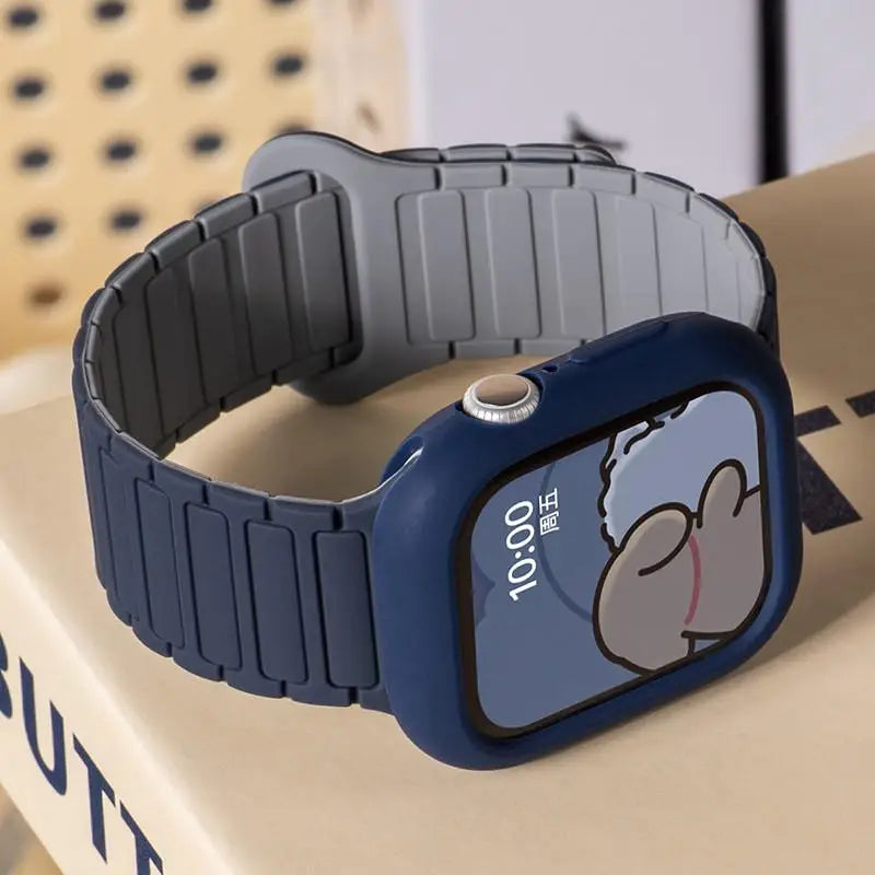 Case+band Silicone band For Apple Watch 46mm 42mm 49mm 44mm 40mm 45mm 41mm for Apple Watch Series 11 10 9 8 7 6 5 4 SE 3 Ultra 3