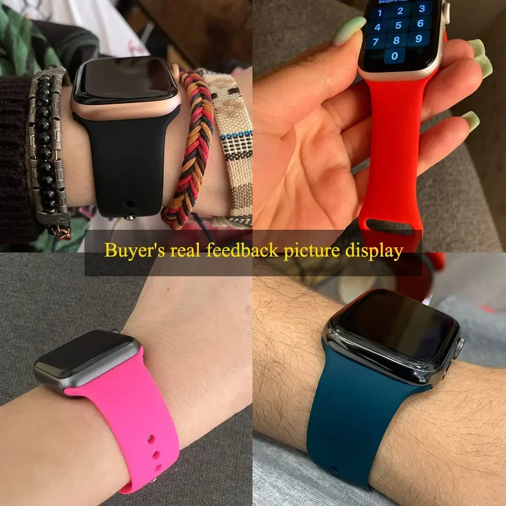 Silicone band For Apple Watch band 11 10 9 8 7 46mm 42mm 45mm 41mm Ultra 3 49mm sport band Apple Watch 6 5 4 SE 44mm 40mm Belt