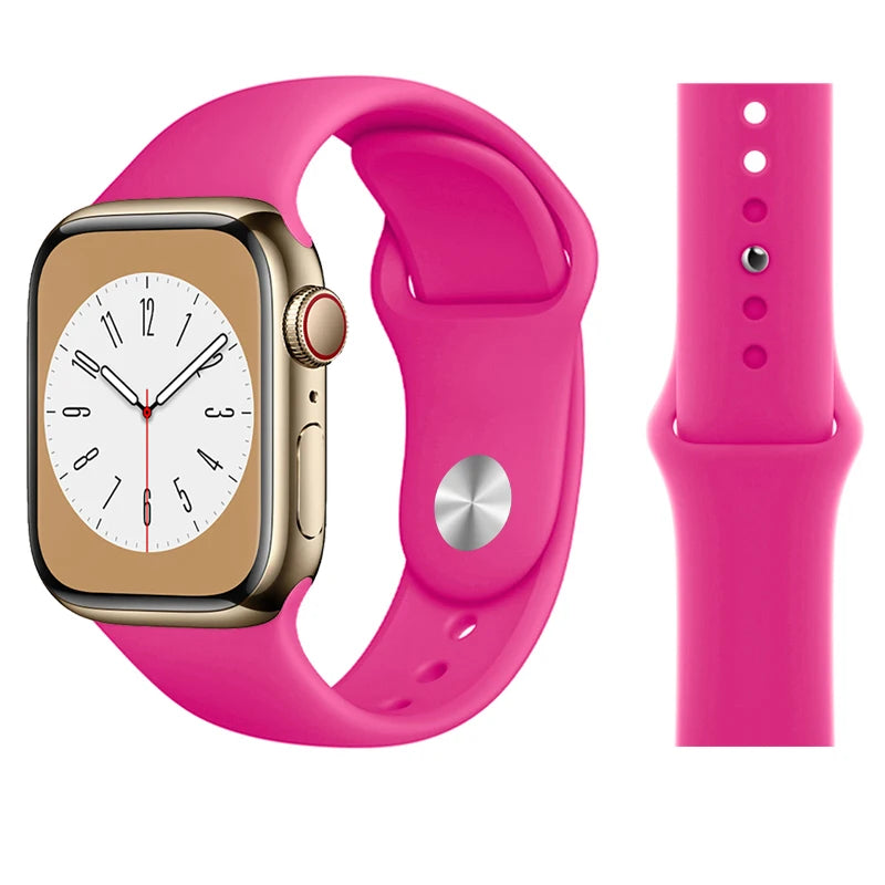 Silicone band For Apple Watch band 45mm 46mm 44mm 41mm 40mm 42mm Sport Correa band Apple Watch Series 11 10 SE 9 8 7 6 5 Ultra 3