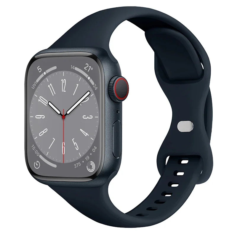 Slim Silicone band for Apple Watch band 44mm 40mm 41mm 45mm 38mm 42mm 49mm 46mm Apple Watch Series 10 9 8 7 SE 6 5 4 Woman band
