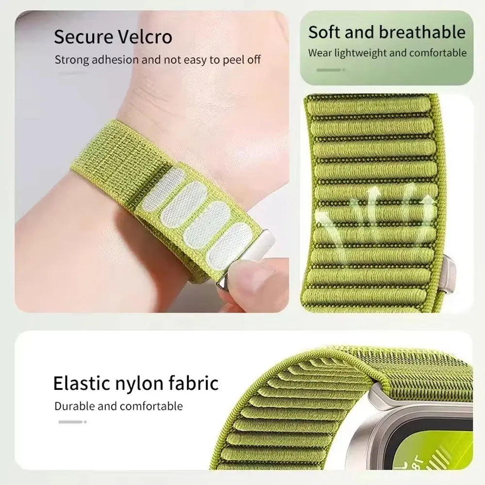 Sport band For Apple Watch 11 10 42mm 46mm Ultra 3 49mm Nylon Loop band For Apple Watch SE 3 40mm 44mm 9 2 8 7 38mm 41mm 45mm Watchand