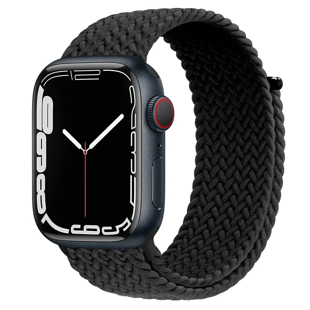 Braided Solo Loop For Apple Watch band 44mm 40mm 45mm 41mm 42mm Ultra 2 49mm correa band Apple Watch Series 9 7 3 5 SE 6 8 band