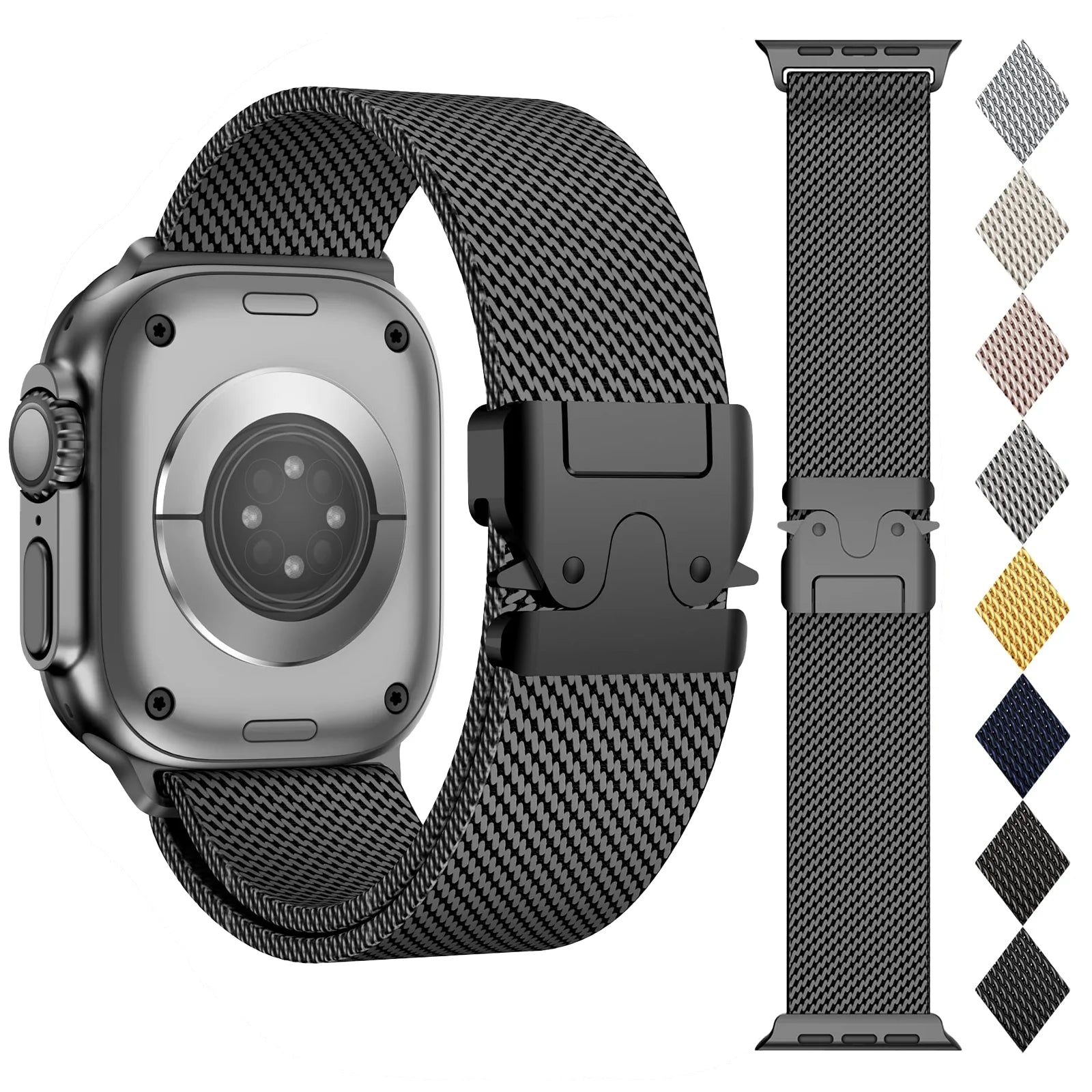 Milanese Mesh Loop for Apple Watch band 49mm 46mm 45mm 44mm 42mm Stainless Steel metal band for Apple Watch Series 10 9 8 7 Ultra 2