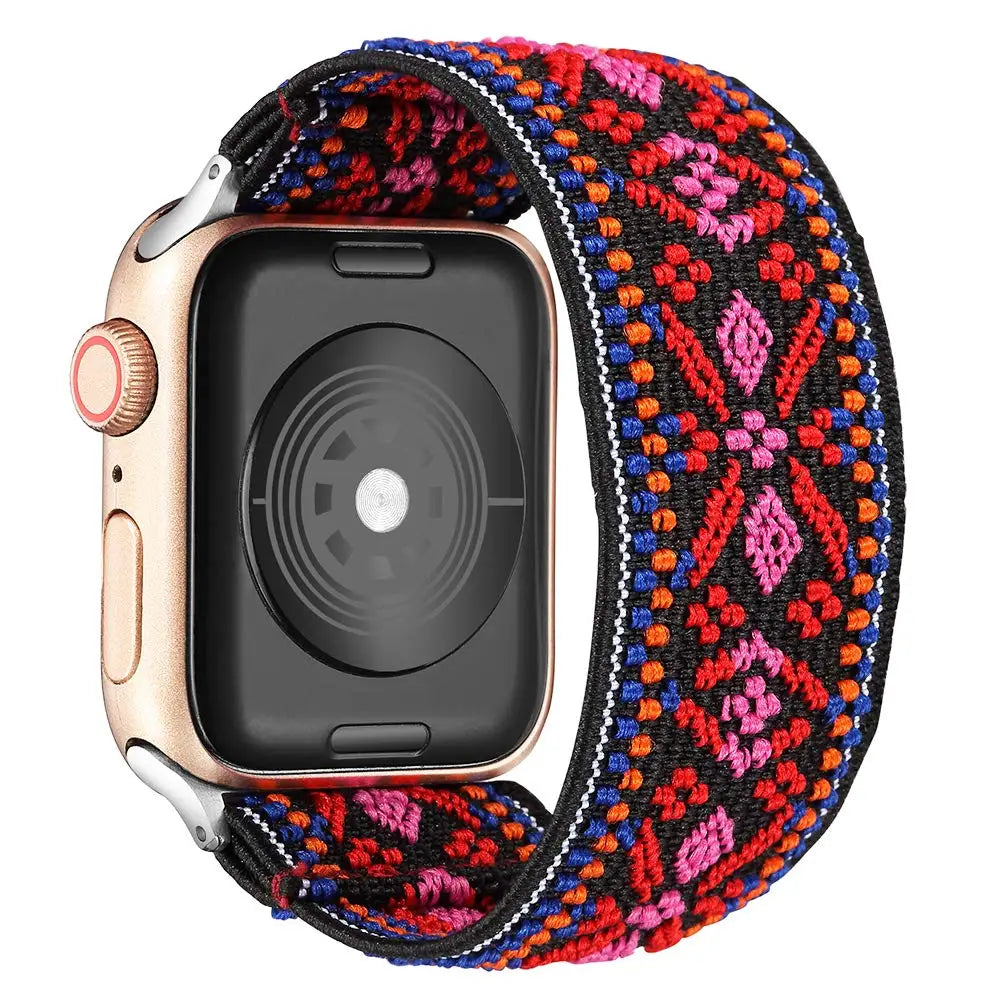 Scrunchie band for Apple Watch band 40mm 44mm 42mm 45mm 41mm 49mm Elastic solo loop band Apple Watch Series 3 SE 6 7 8 9 Ultra 2