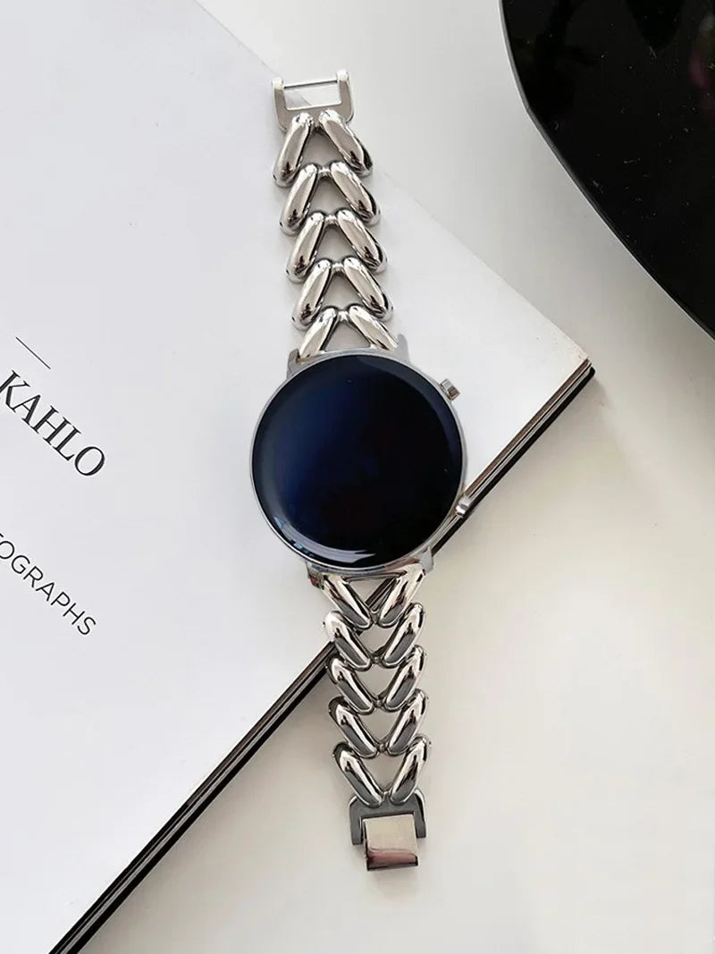 22mm 20mm Band for Samsung Galaxy Watch 7 6 5 4 40 44mm 6classic Active 2 Stainless Steel Chain Bracelet for Huawei GT2/3 Strap