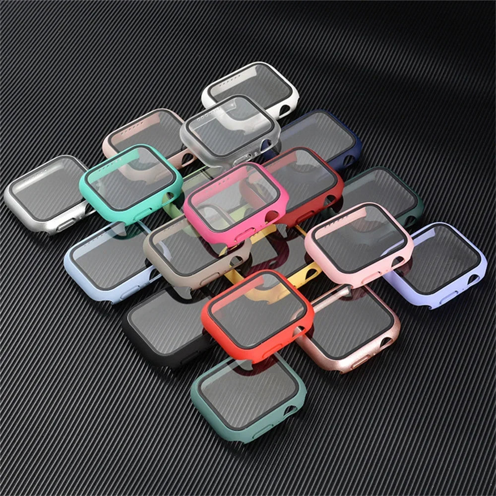 Watch band+Case+glass For Apple Watch band 44mm 40mm 38mm 42mm Candy band Apple Watch Ultra 2 49mm serie 9 8 7 6 5 4 3 SE 41mm 45mm