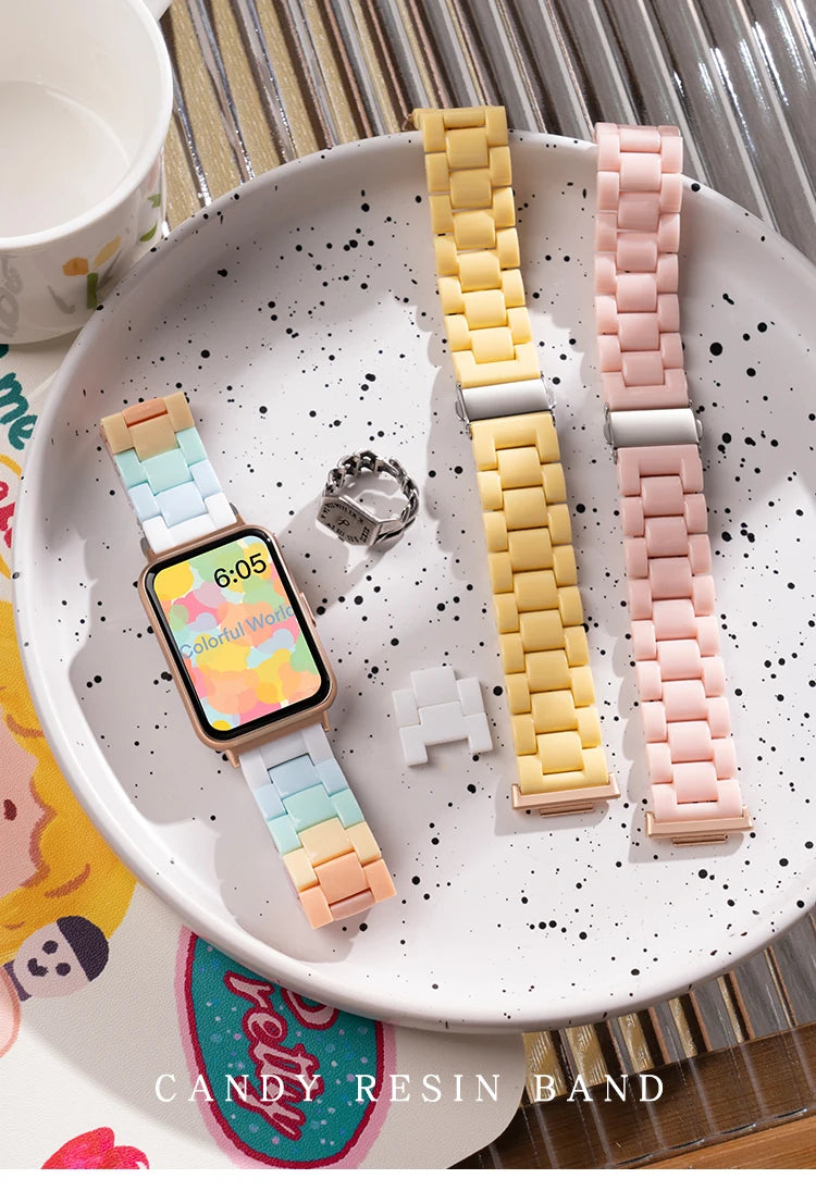 Candy Color Resin Strap For Samsung Galaxy Fit 3 Macaron Replace Wrist Watchband Belt Smart Watch Band Accessories