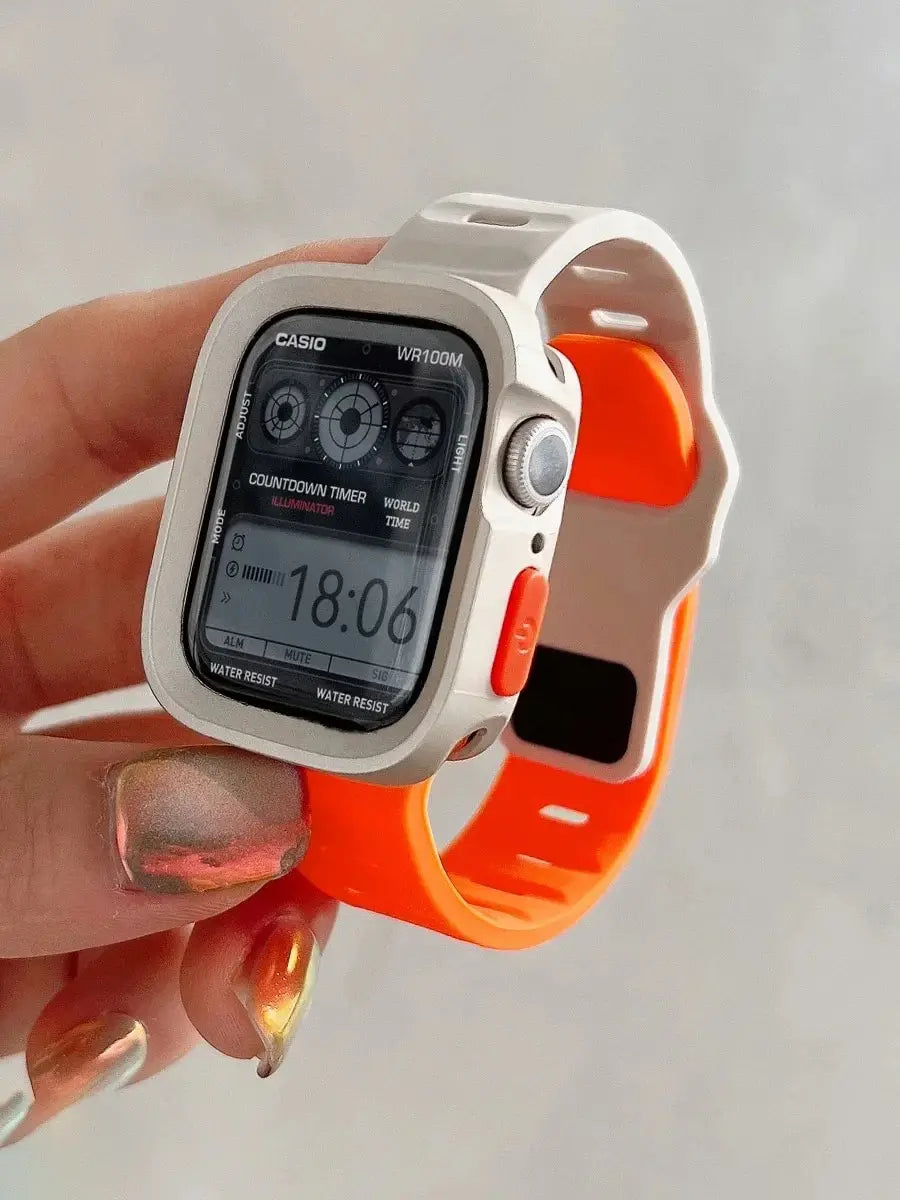 Candy Silicone Case+ band For Apple Watch Series 9 45mm band 8 7 42mm 41mm SE 6 5 4 3 2 1 44mm 40mm 38mm Apple Watch Ultra 2 49mm