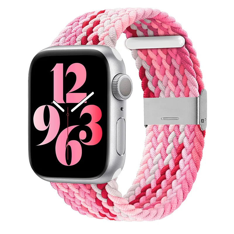 Braided Solo Loop For Apple Watch Ultra band 49mm 45mm 40mm 41mm 44mm Nylon Elastic band Apple Watch Series 10 9 8 SE 6 7 5 4 band