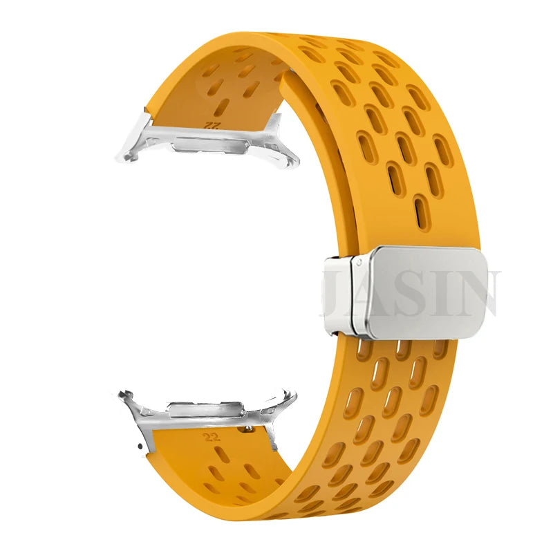 Silicone Strap for Samsung Galaxy Watch 8 40mm 44mm 8 Classic 46mm Magnetic Buckle Band Breathable Watchband No Gaps Bracelet