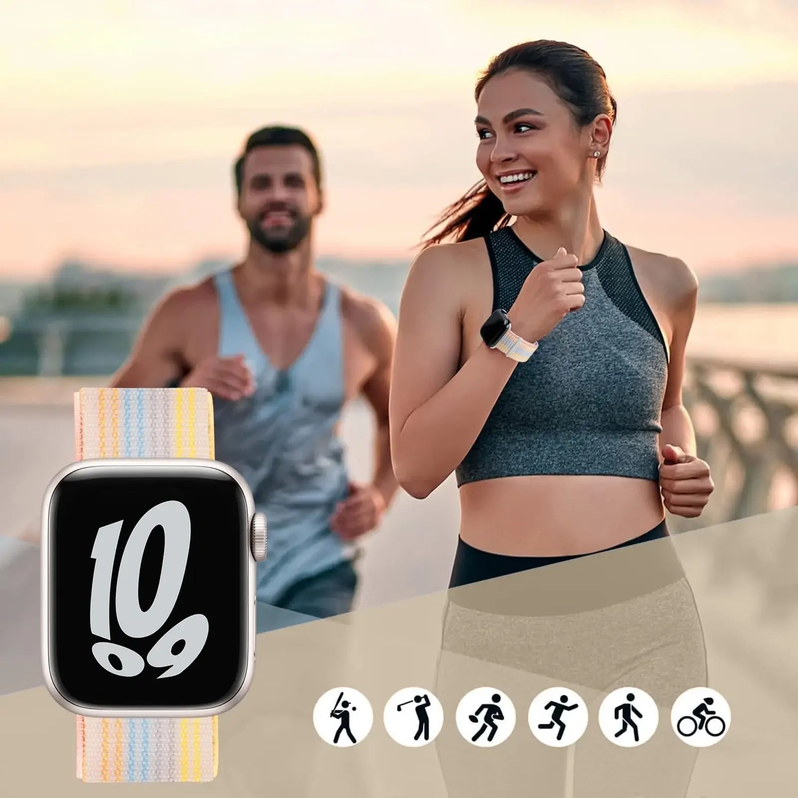 Nylon Loop band For Apple Watch band 49mm 45mm 44mm 42mm 41mm 40mm 38mm Smart Belt band For Apple Watch Ultra 8 7 6 SE 5 4 3