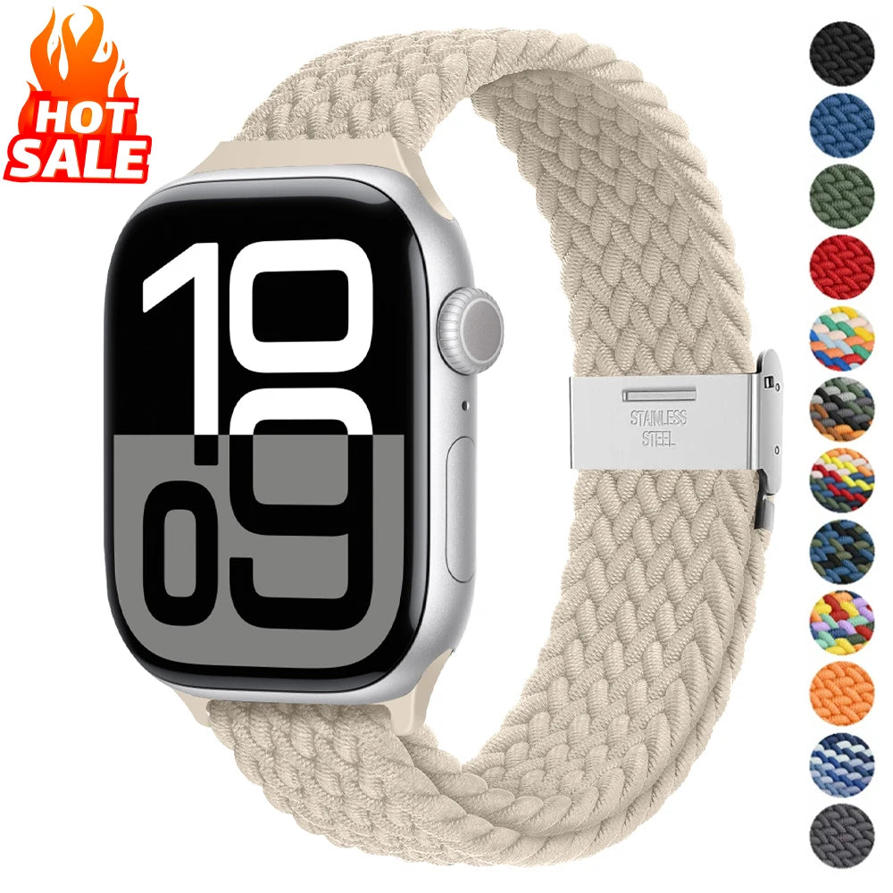 Slim Braided Solo Loop band For Apple Watch band 45mm 41mm 44mm 40mm 46mm 42mm 49mm band Apple Watch Series Ultra 2 10 9 SE 8 7