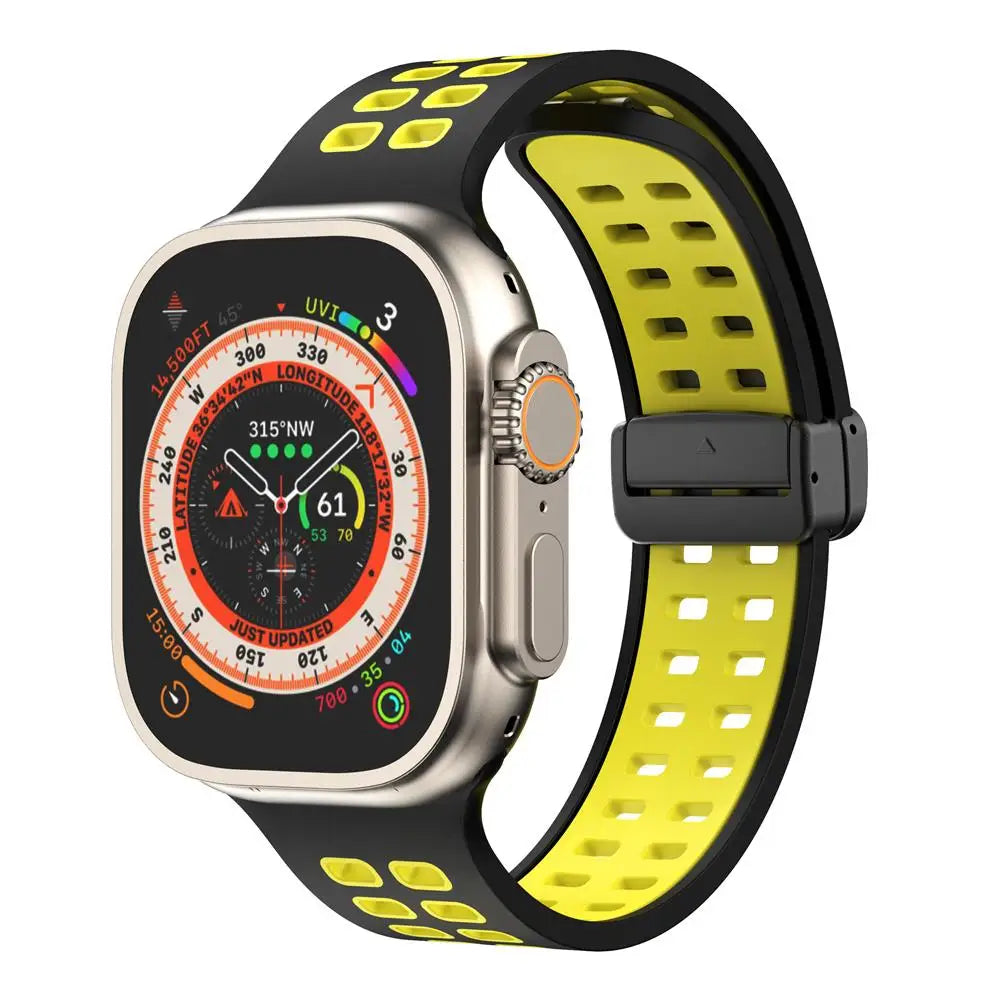Magnetic buckle band For Apple Watch Ultra 2 band 49mm 44mm 40mm 45mm 41mm 38mm Silicone band Apple Watch Series 7 3 6 5 SE 8 9