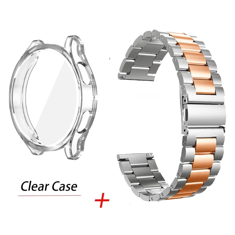 Strap+Screen Case Protector For Samsung Galaxy Watch 7 6 5 4 40mm 44mm Band Cover For Samsung Galaxy Watch 7 44mm Metal Bracelet