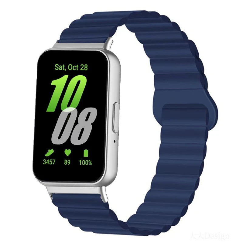 Magnetic Silicone Strap for Samsung Galaxy Fit 3 Sport Smart Watch Wristband for Samsung Galaxy Fit3 Accessories Correa Bracelet