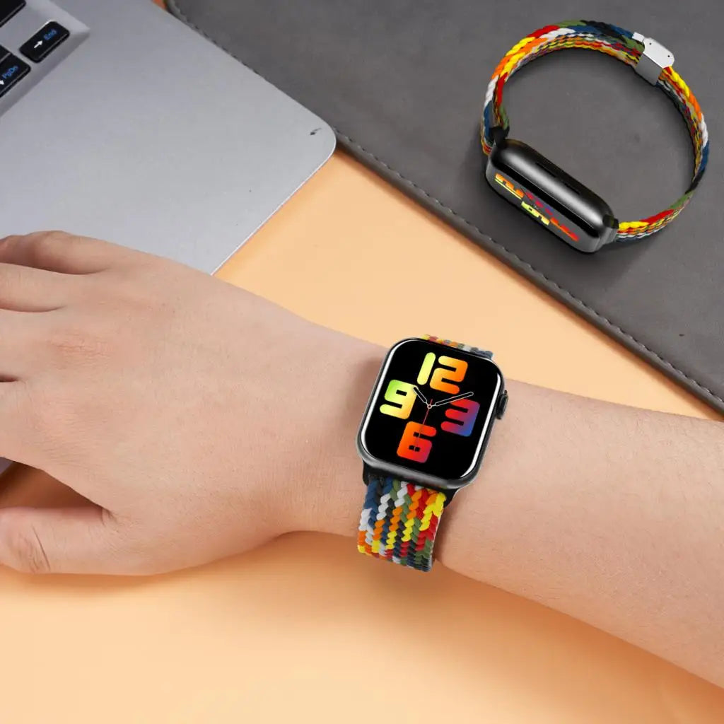 band For Apple Watch band 46mm 45mm 44mm 49mm 40mm 41mm 42mm Braided loop correa band Apple Watch Series 10 8 9 7 5 SE 6 4 Ultra