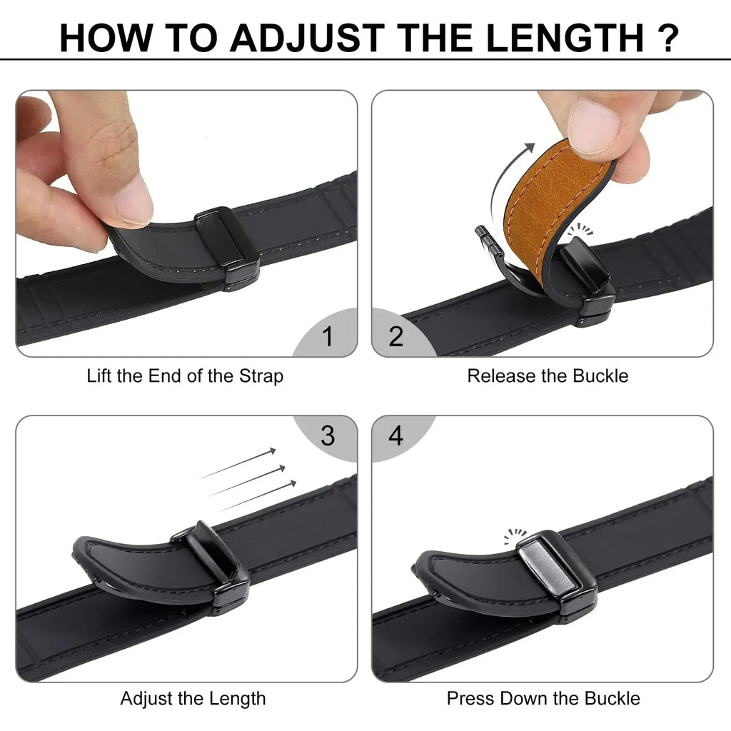 Magnetic band for Apple Watch band 44mm 40mm 45mm 41mm Genuine Leather+silicone band Apple Watch Series 10 9 8 7 SE Ultra 2 49mm