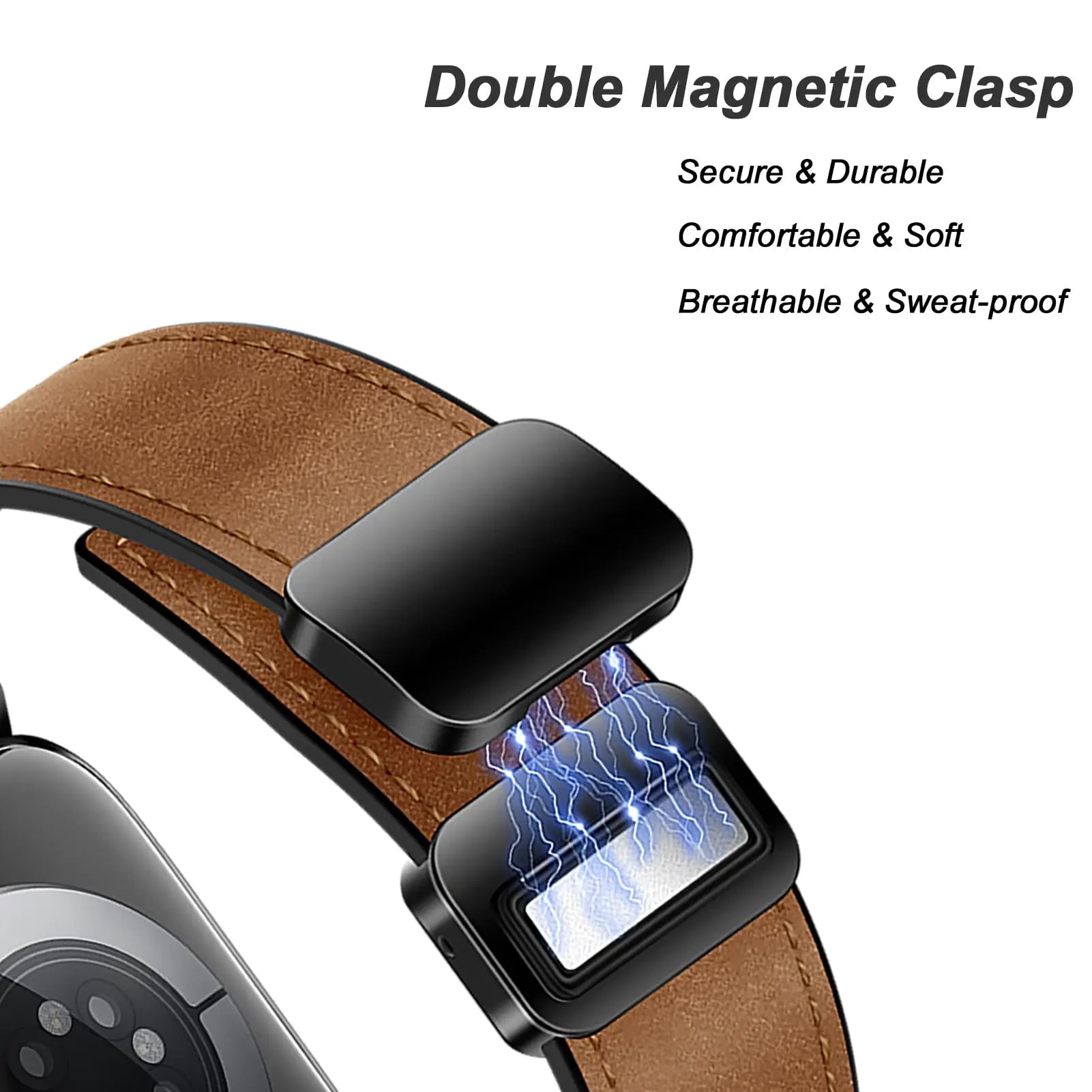 Leather Watch band For Apple Watch band 38mm 40mm 41mm 42mm 44mm 45mm 49mm Magnetic band Apple Watch Series 10 9 8 7 SE6 5 bands