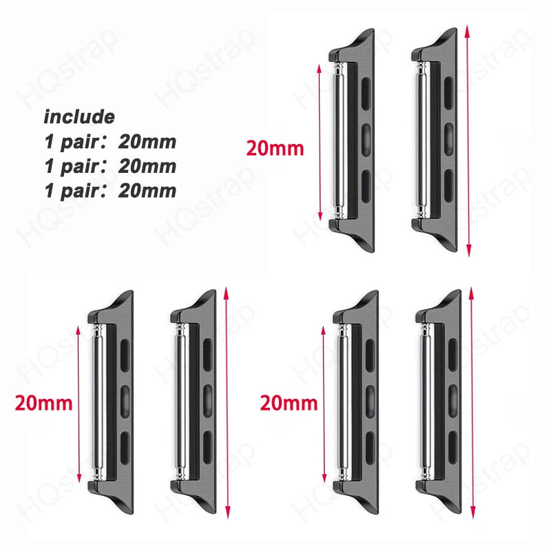 6 pces Connector for Apple Watch Ultra 2 49mm 44mm 45mm 42mm Stainless Steel Adapter for Apple Watch 9 8 7 6 5 4 SE 40mm 41mm 38mm