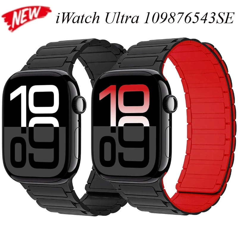 Magnetic Silicone band for Apple Watch band Ultra3 2 49mm band Apple Watch 11 10 46mm 42mm 9 8 7 6 5 SE 45mm 41mm 44mm 40mm Belt