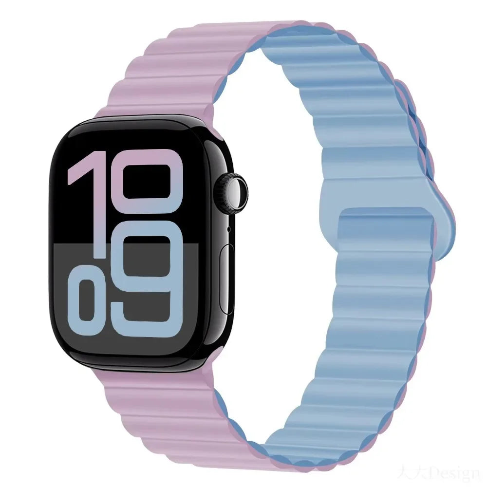 Silicone band for Apple Watch Ultra 3 2 1 49mm 11 10 42mm 46mm Magnetic band for Series 9 8 7 6 5 4 SE3 41mm 45mm 44mm 40mm